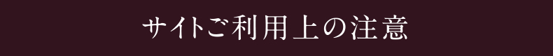 サイトご利用上の注意