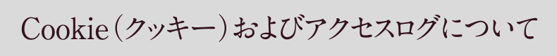 Cookie（クッキー）およびアクセスログについて